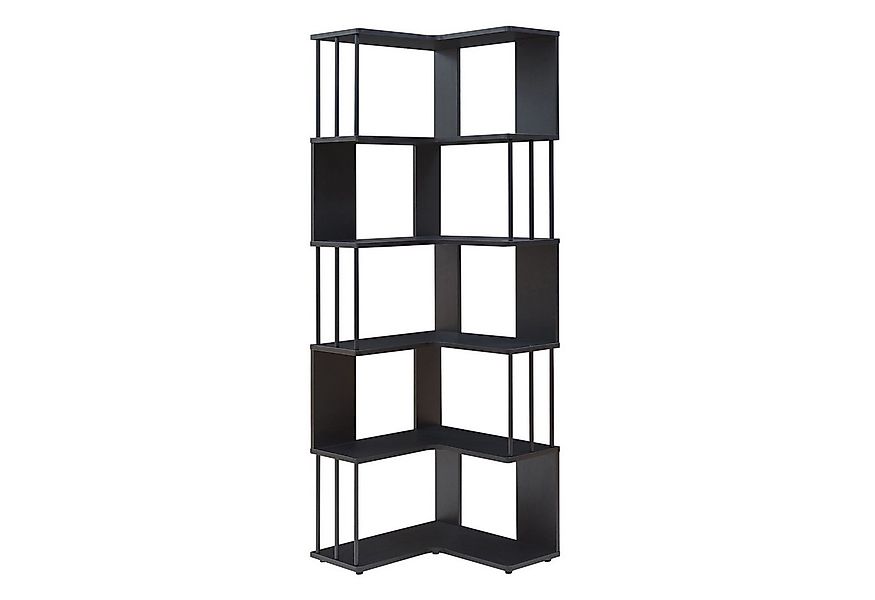 en.casa Eckregal, »Afrel« 160 x 54x 54 cm mit 5 Ebenen Schwarz günstig online kaufen