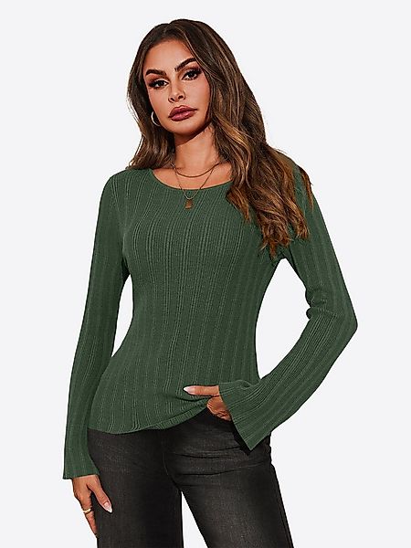 Imily Bela Sweatshirt Damen Langärmliges Sweater mit aus Rippstrick (Packun günstig online kaufen