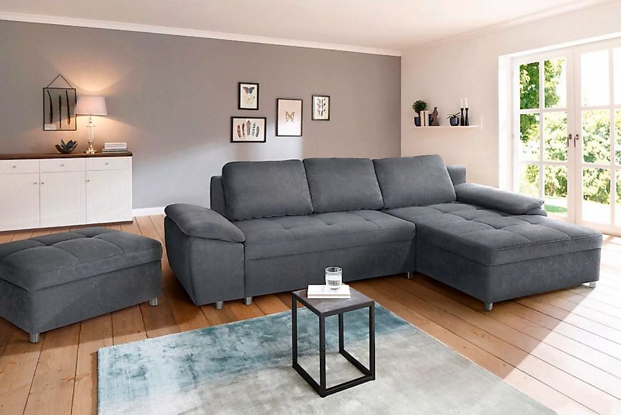 sit&more Ecksofa "Labene L-Form", wahlweise mit Bettfunktion und Bettkasten günstig online kaufen