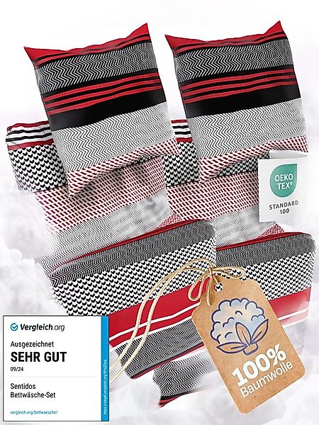 Sentidos Bettwäsche Set 135x200cm 4teilig %100 Baumwolle, Baumwolle, 4 teil günstig online kaufen