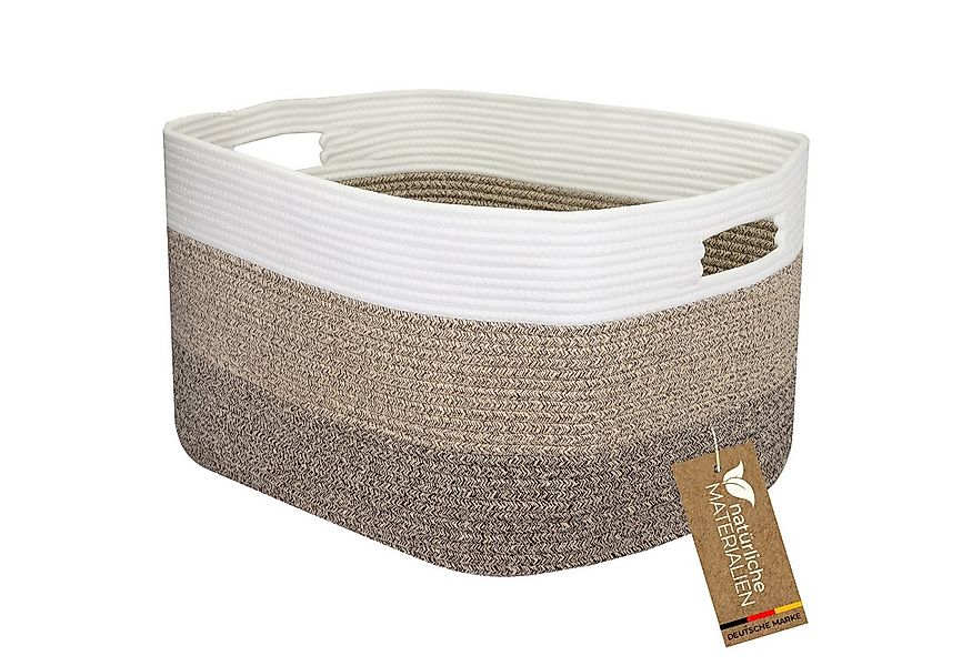 HMF Aufbewahrungskorb XXL Wäschekorb aus Baumwolle, 71 Liter, eckiger Aufbe günstig online kaufen