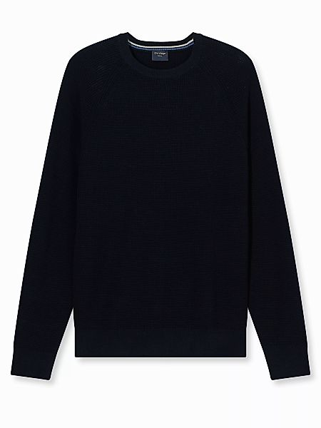 OLYMP Rundhalspullover Waffle Structure Rundhals, casual, günstig online kaufen