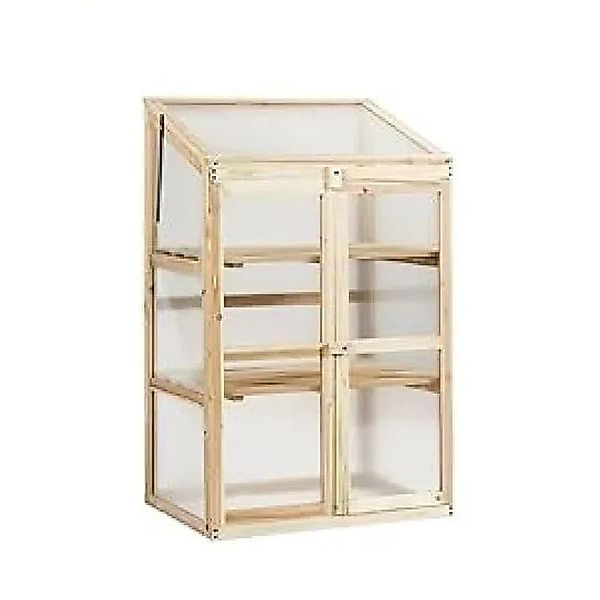 Costway Gewächshaus 2 Etagen Frühbeet Holz & PC 69 x 58 x 121 cm Natur günstig online kaufen