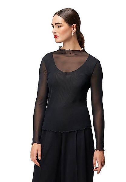 Zero Kurzarmshirt Damen transparent (1-tlg) Rüschen günstig online kaufen
