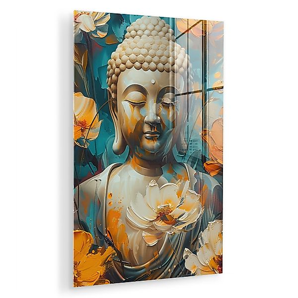 MuchoWow Acrylglasbild Buddha - Blumen - günstig online kaufen
