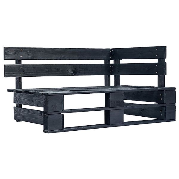 furnicato Gartenbank Outdoor-Eckbank Paletten Holz Schwarz günstig online kaufen