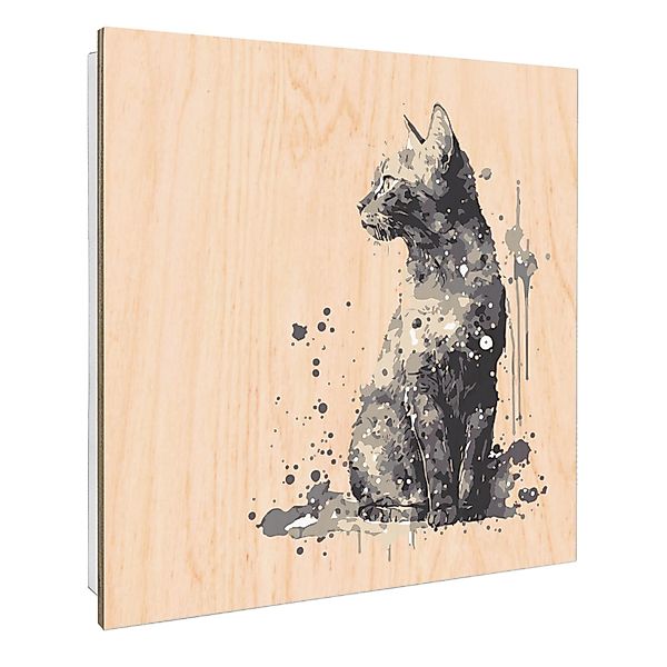 Banjado Schlüsselkasten mit Holzfront 30x30cm Weiß Scharnier Links 50 Haken günstig online kaufen