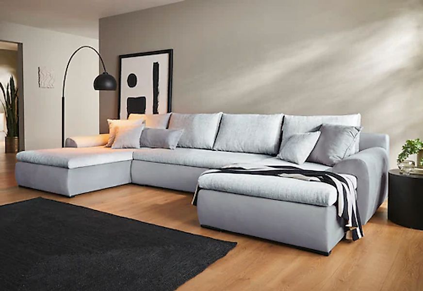 Home affaire Wohnlandschaft »Win U-Form« inklusive Bettfunktion und Bettkas günstig online kaufen