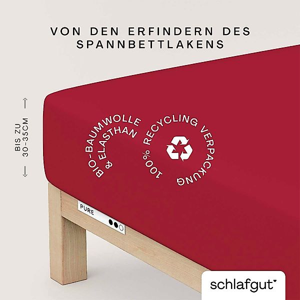 Schlafgut Spannbettlaken PURE Bio-Baumwolle mit Elasthan, günstig online kaufen