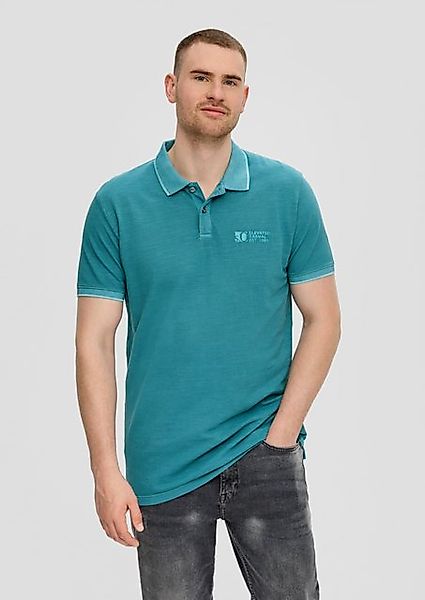 s.Oliver Kurzarmshirt Poloshirt mit Piquêstruktur und Logo-Print Garment Dy günstig online kaufen