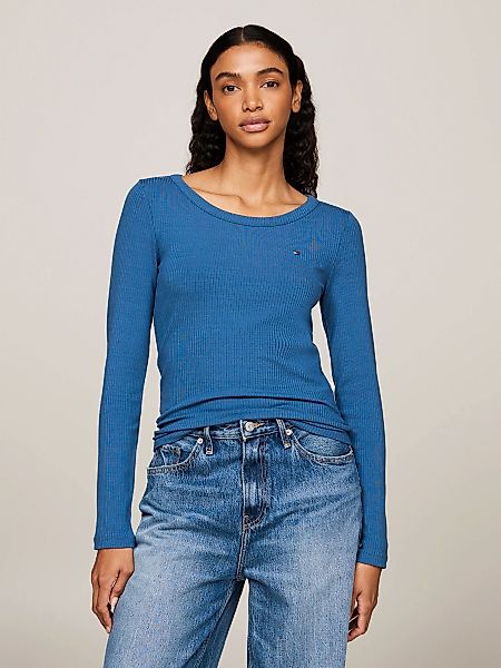 Tommy Hilfiger Langarmshirt "SLIM 5X2 RIB O-NK LS", mit Struktur günstig online kaufen