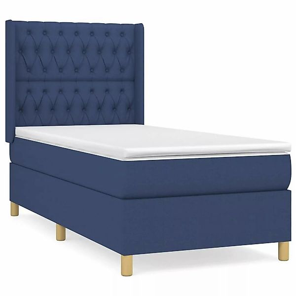 vidaXL Boxspringbett mit Matratze Blau 90x200 cm Stoff1358660 günstig online kaufen