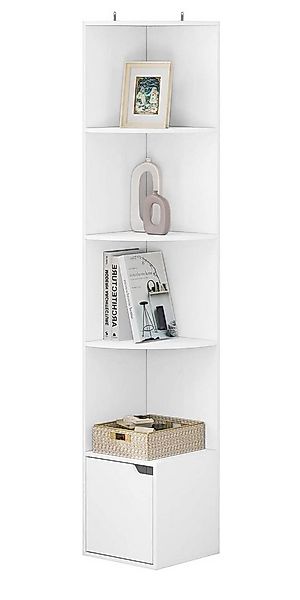 Woltu Eckregal, 1-tlg., Bücherregal, Standregal, mit Tür 5 Ebenen günstig online kaufen