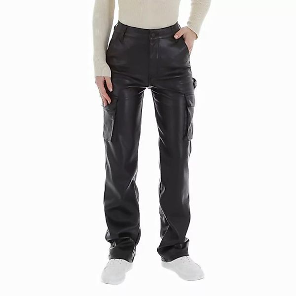 Ital-Design Lederimitathose Damen Freizeit (87123892) Glänzend Hose in Lede günstig online kaufen