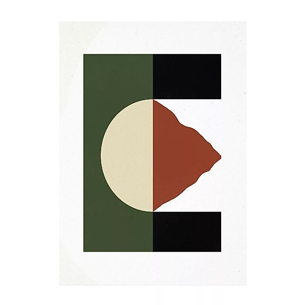 Paper Collective - Mountain Kunstdruck 50x70cm - weiß, grün, beige, schwarz günstig online kaufen
