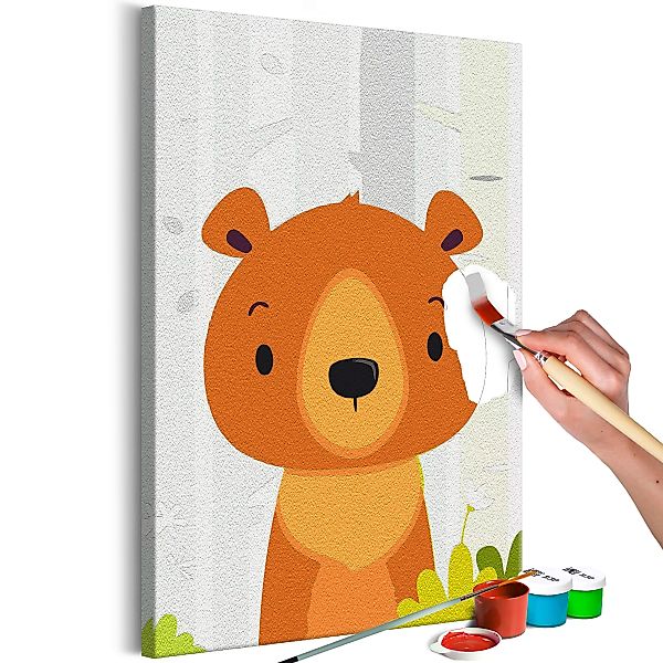 Malen nach Zahlen - Teddy Bear in the Forest günstig online kaufen