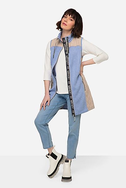 Laurasøn Steppweste Strickfleece-Weste Stepp-Einsätze Stehkragen günstig online kaufen