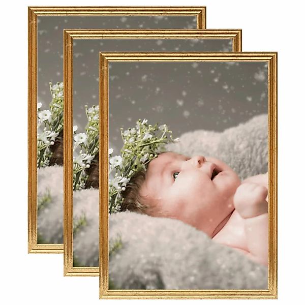 Bilderrahmen Collage 3 Stk. Für Wand Tisch Golden 15x21 Cm Mdf günstig online kaufen