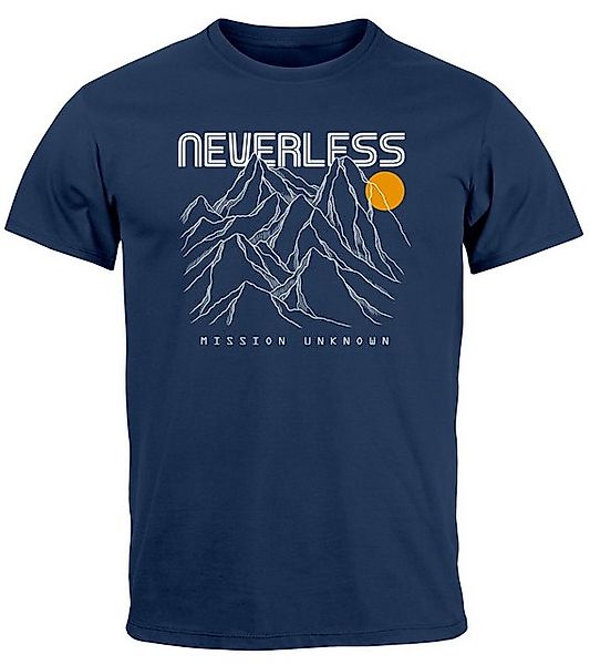 Neverless Print-Shirt Herren T-Shirt Frontprint Gebirge günstig online kaufen