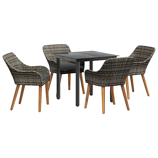 vidaXL 5-Teiliges Garten Essset Grau Poly Rattan 3261685 günstig online kaufen