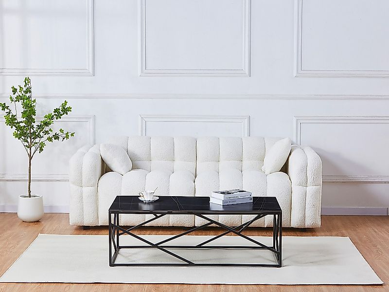 Couchtisch - Keramik & Metall - Marmor-Optik Schwarz - MELRONE von Pascal M günstig online kaufen