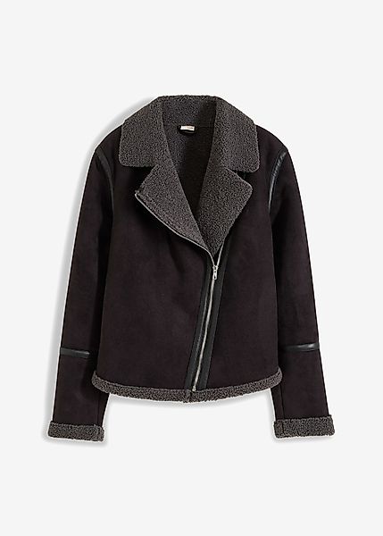 Cropped-Jacke aus Faux Shearling günstig online kaufen