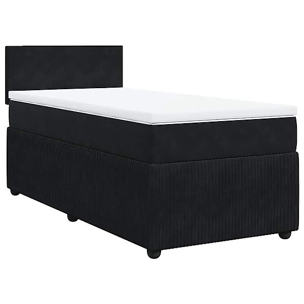 vidaXL Boxspringbett mit Matratze Schwarz 100x200 cm Samt 3287658 günstig online kaufen
