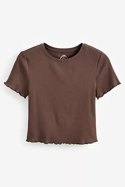 Next T-Shirt Kurzärmeliges Top mit Kräuselsaum (1-tlg) günstig online kaufen