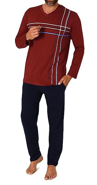Normann Pyjama Herren Schlafanzug langarm Pyjama mit Frontprint - auch in Ü günstig online kaufen