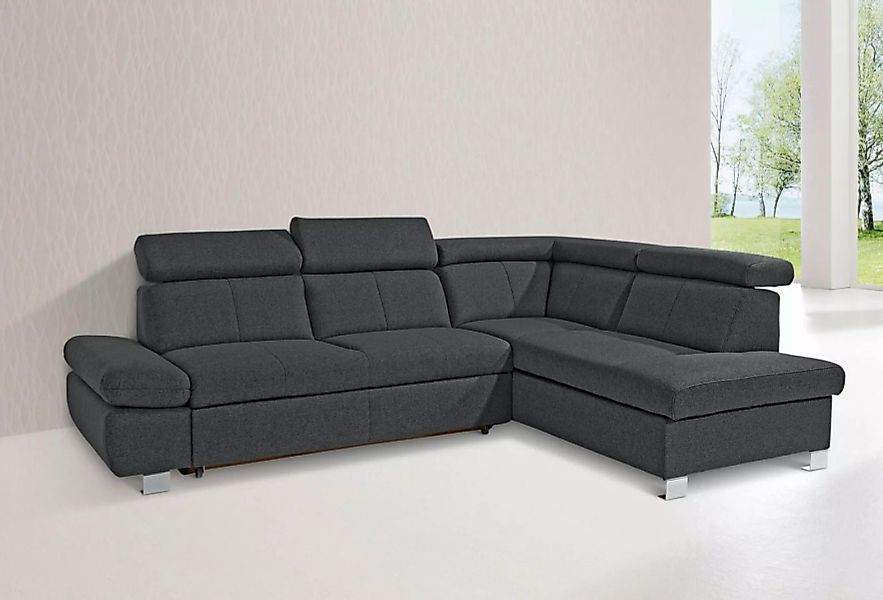 exxpo - sofa fashion Ecksofa Happy, L-Form, mit Ottomane, wahlweise mit Bet günstig online kaufen
