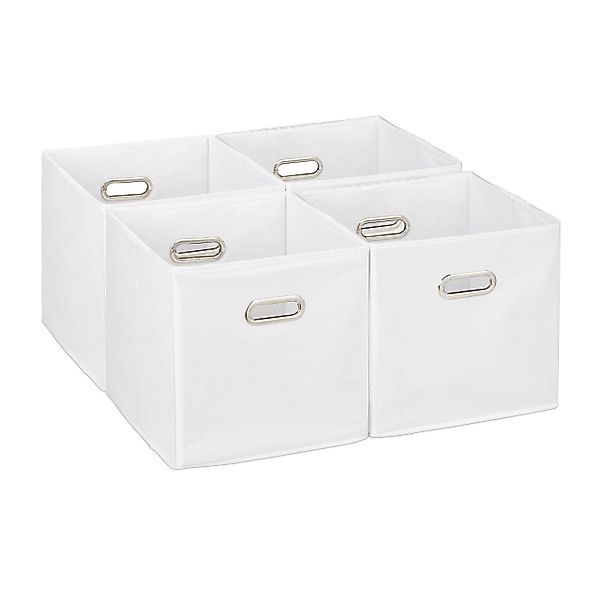 relaxdays Aufbewahrungsbox im 4er Set, Weiß günstig online kaufen
