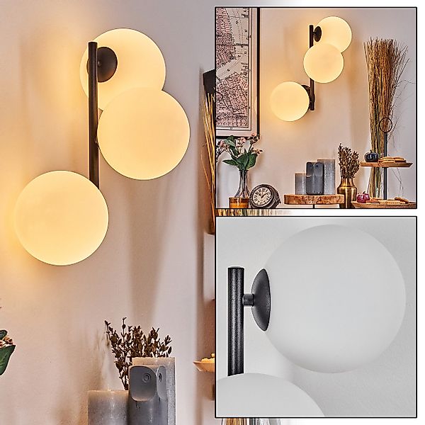 hofstein Wandleuchte Wandlampe aus Metall/Glas in günstig online kaufen