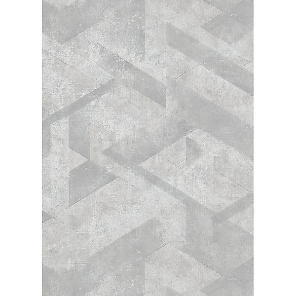 Erismann Vliestapete Collage Fading Triangles 10,05 m x 0,53 m Grau günstig online kaufen