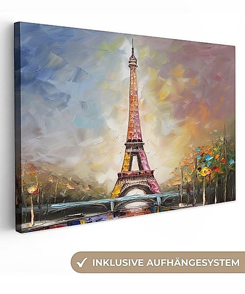 OneMillionCanvasses® Leinwandbild Eiffelturm - Ölfarbenoptik - Paris, Fotod günstig online kaufen