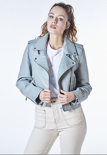 Bolongaro Trevor Lederjacke Olivia Biker Schulterklappen-Details, günstig online kaufen
