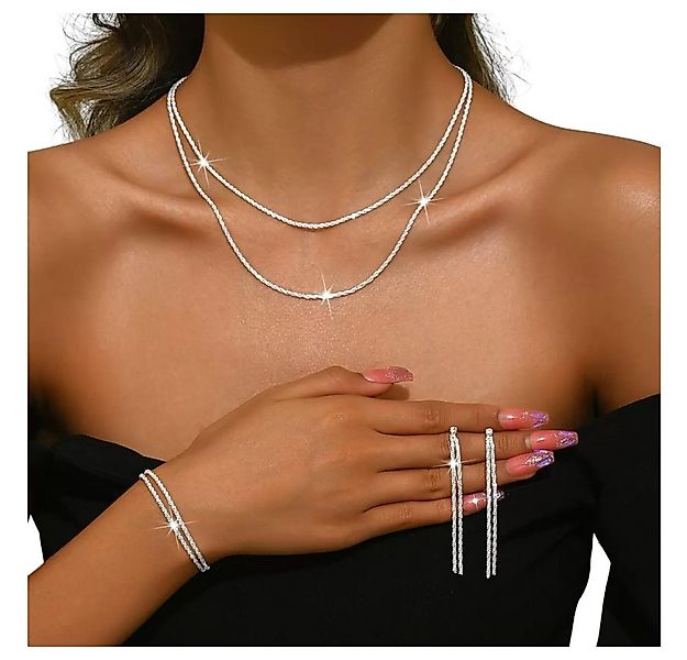 Bextsrack Schmuckset Damenschmuck-Set, 3-teilig mit Ohrringen, Halskette un günstig online kaufen