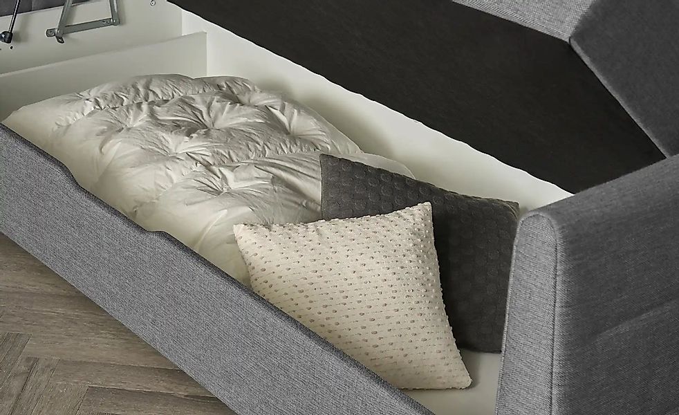 Boxspringbett mit Bettkasten und Topper Baron ¦ grau ¦ Maße (cm): B: 188 H: günstig online kaufen