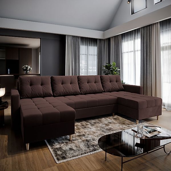 Masseno Ecksofa MILO mit Schlaffunktion U-Form, günstig online kaufen