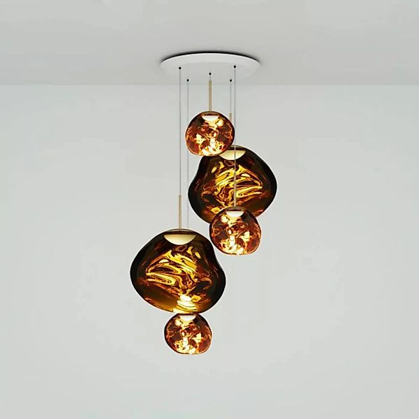 Tom Dixon Hängelampe Melt Large Round, Ø 95 cm, amber gold günstig online kaufen