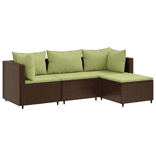 vidaXL Gartenlounge-Set 4-tlg. Garten-Lounge-Set mit Kissen günstig online kaufen