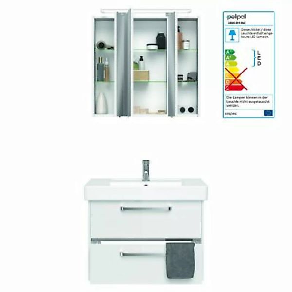 Lomadox Badezimmer-Waschplatz FES-3050-66 Badmöbel-Set in Hochglanz weiß in günstig online kaufen