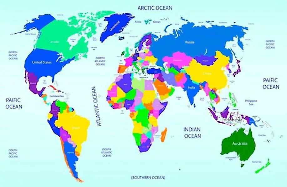 Papermoon Fototapete »World Map« günstig online kaufen
