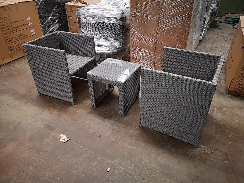 #G 1260: 2er Set Sessel Maui mit Beistelltisch Casablanca-grau günstig online kaufen
