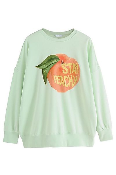 Next Sweater Langes Rundhals-Sweatshirt mit Print, Stay Peachy (1-tlg) günstig online kaufen