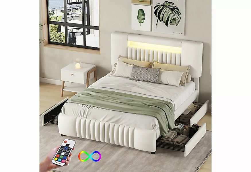 MODFU Polsterbett Stauraumbett Bett Tagesbett Doppelbett (Gästebett mit vie günstig online kaufen