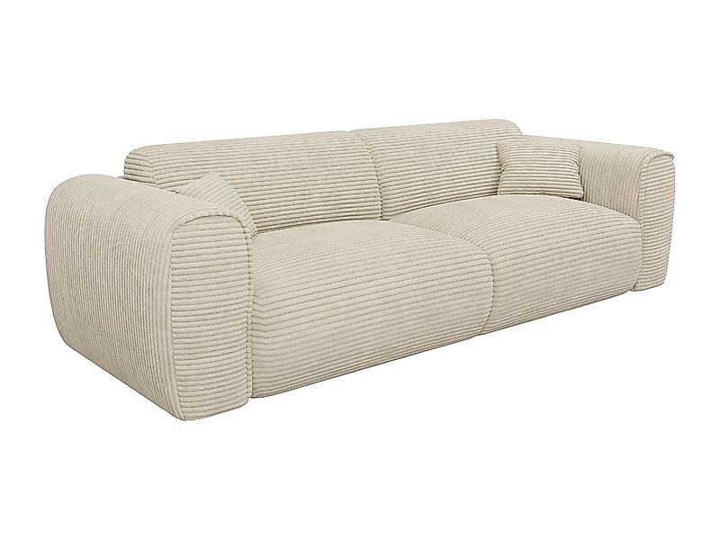 Sofa 4-Sitzer mit Matratze - Cord - Beige - POGNIA günstig online kaufen