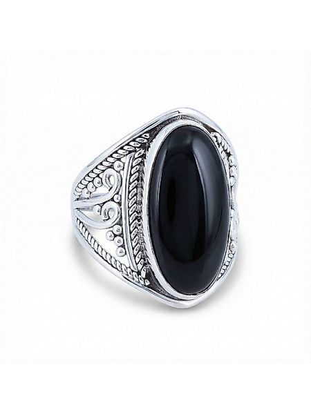 mantraroma Silberring DAHAB oval groß aus 925 Silber mit Onyx (Ring mit Sch günstig online kaufen