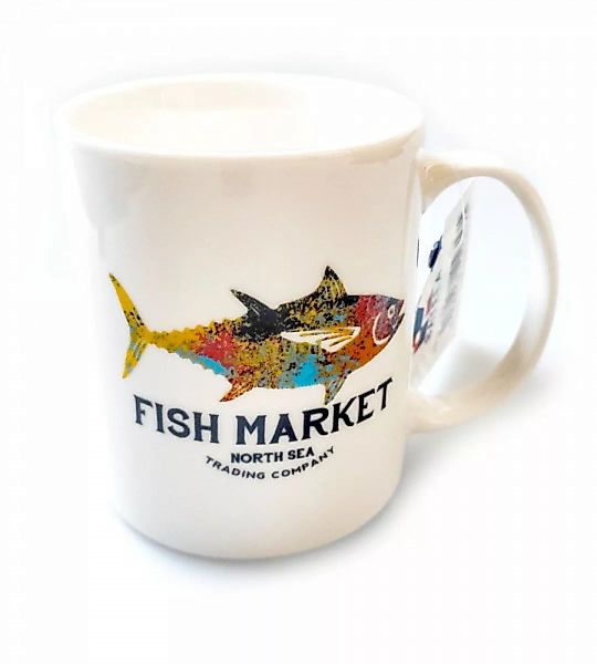 Tasse mit buntem Thunfisch - Anglertasse günstig online kaufen