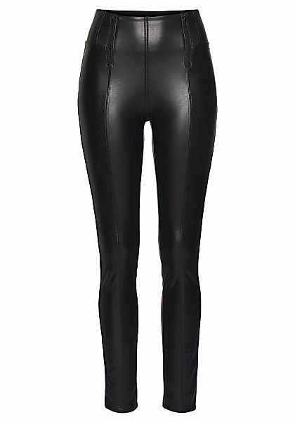 LASCANA Leggings in Lederoptik mit Reißverschlüssen, günstig online kaufen