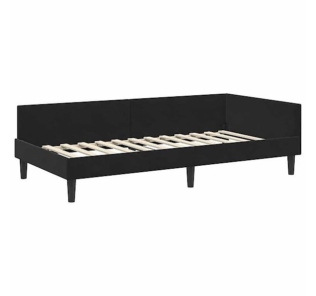 vidaXL Bett Eckbettgestell mit Kopfteil Schwarz 90 cm x 190 cm Samt (1-tlg) günstig online kaufen
